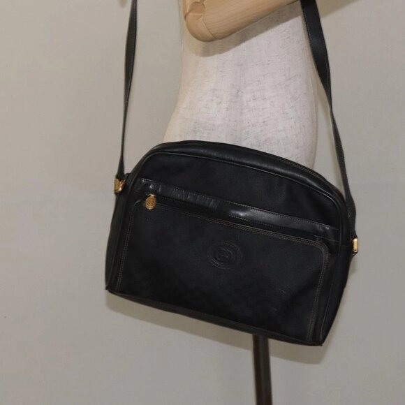 GUCCI Micro GG Supreme Shoulder Bag PVC Black Gold 001 22 1053 Auth BA3301 - Picture 14 of 16